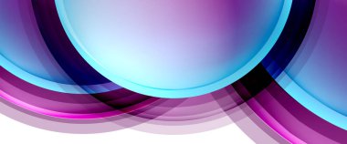 Çemberler ve baloncuklar soyut arka plan. Web pankartı, uygulama veya poster için sıvı yuvarlak şekiller