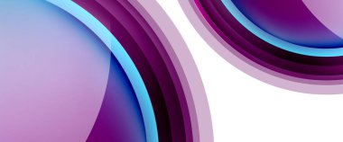 Çemberler ve baloncuklar soyut arka plan. Web pankartı, uygulama veya poster için sıvı yuvarlak şekiller