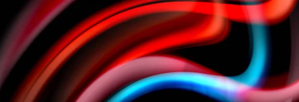 Mișcarea dinamică fundal abstract. Dungi colorate neclare pe negru. Valuri de linii lichide poster. Ilustrație vectorială — Vector de stoc