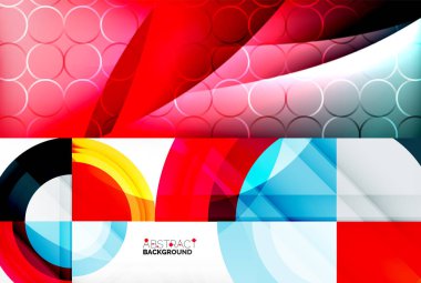 Bir dizi modayı takip eden geometrik modeller. Kapaklar, afişler, el ilanları ve posterler ve diğer şablonlar için soyut arkaplanlar