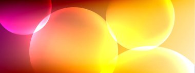 Vektör soyut arka plan sıvı baloncuk daireleri, gölgeler ve ışık efektleri ile sıvı gradyan. Metin için parlak tasarım şablonları