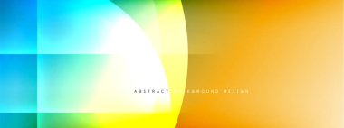 Vektör soyut arkaplan - gölgeler ve ışık efektleri ile sıvı gradyanı üzerinde daire ve çapraz çapraz. Metin için tekno ya da ticari parlak tasarım şablonları