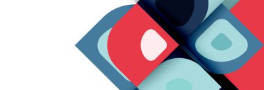 Soyut yuvarlak şekiller ve gölge efektleri tekrarlanan vektör modern geometrik arkaplan kümesi