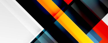 Gölge çizgileri, modern formlar, dikdörtgenler, kareler ve akışkan eğimlere sahip geometrik soyut arkaplanlar. Parlak renkli çizgiler serin arkaplanlar