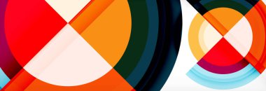 Yuvarlak şekiller, üçgenler ve daireler. Modern soyut arkaplan