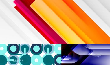 Kapaklar, afişler, afişler, posterler ve diğer şablonlar için stil geometrik soyut arkaplan koleksiyonu