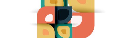 Soyut yuvarlak şekiller ve gölge efektleri tekrarlanan vektör modern geometrik arkaplan kümesi