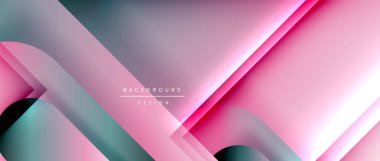 Çizgiler ve modern formlarla vektör geometrik arkaplan. Soyut yuvarlak şekiller, gölge ve ışık efektleri ile akışkan eğimli