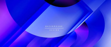 Çizgiler ve modern formlarla vektör geometrik arkaplan. Soyut yuvarlak şekiller, gölge ve ışık efektleri ile akışkan eğimli