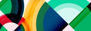 Yuvarlak şekiller, üçgenler ve daireler. Modern soyut arkaplan