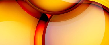 Çemberler ve baloncuklar soyut arka plan. Web pankartı, uygulama veya poster için sıvı yuvarlak şekiller