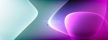 Vektör soyut arkaplan - sıvı kabarcıklar, gölgeler ve ışık efektleri ile sıvı gradyan şekiller. Metin için parlak tasarım şablonu