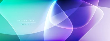 Vektör soyut arkaplan - sıvı kabarcıklar, gölgeler ve ışık efektleri ile sıvı gradyan şekiller. Metin için parlak tasarım şablonu