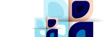 Soyut yuvarlak şekiller ve gölge efektleri tekrarlanan vektör modern geometrik arkaplan kümesi