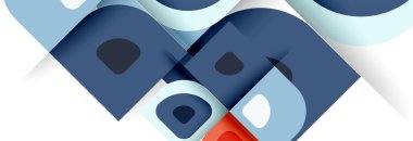 Soyut yuvarlak şekiller ve gölge efektleri tekrarlanan vektör modern geometrik arkaplan kümesi