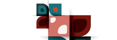 Soyut yuvarlak şekiller ve gölge efektleri tekrarlanan vektör modern geometrik arkaplan kümesi