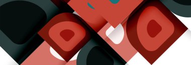 Soyut yuvarlak şekiller ve gölge efektleri tekrarlanan vektör modern geometrik arkaplan kümesi