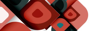 Soyut yuvarlak şekiller ve gölge efektleri tekrarlanan vektör modern geometrik arkaplan kümesi