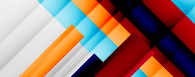 Gölge çizgileri, modern formlar, dikdörtgenler, kareler ve akışkan eğimlere sahip geometrik soyut arkaplanlar. Parlak renkli çizgiler serin arkaplanlar