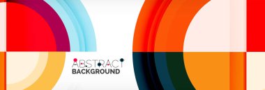 Yuvarlak şekiller, üçgenler ve daireler. Modern soyut arkaplan