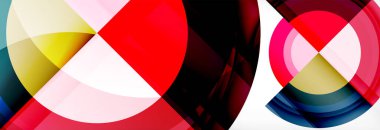 Yuvarlak şekiller, üçgenler ve daireler. Modern soyut arkaplan