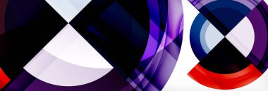 Yuvarlak şekiller, üçgenler ve daireler. Modern soyut arkaplan