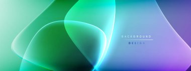 Vektör soyut arkaplan - sıvı kabarcıklar, gölgeler ve ışık efektleri ile sıvı gradyan şekiller. Metin için parlak tasarım şablonu