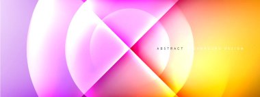 Vektör soyut arkaplan - gölgeler ve ışık efektleri ile sıvı gradyanı üzerinde daire ve çapraz çapraz. Metin için tekno ya da ticari parlak tasarım şablonları