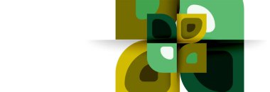 Soyut yuvarlak şekiller ve gölge efektleri tekrarlanan vektör modern geometrik arkaplan kümesi