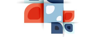 Soyut yuvarlak şekiller ve gölge efektleri tekrarlanan vektör modern geometrik arkaplan kümesi