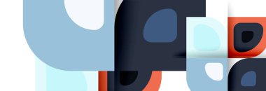 Soyut yuvarlak şekiller ve gölge efektleri tekrarlanan vektör modern geometrik arkaplan kümesi