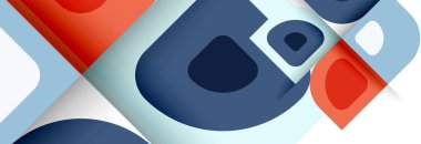 Soyut yuvarlak şekiller ve gölge efektleri tekrarlanan vektör modern geometrik arkaplan kümesi