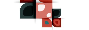 Soyut yuvarlak şekiller ve gölge efektleri tekrarlanan vektör modern geometrik arkaplan kümesi