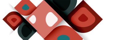 Soyut yuvarlak şekiller ve gölge efektleri tekrarlanan vektör modern geometrik arkaplan kümesi