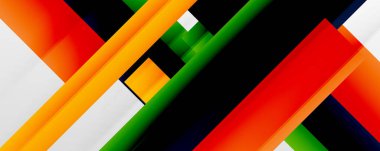 Gölge çizgileri, modern formlar, dikdörtgenler, kareler ve akışkan eğimlere sahip geometrik soyut arkaplanlar. Parlak renkli çizgiler serin arkaplanlar