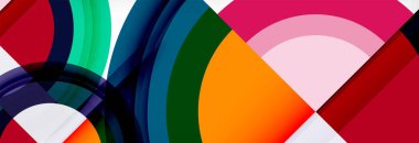 Yuvarlak şekiller, üçgenler ve daireler. Modern soyut arkaplan