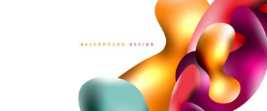 Kabarcıklar soyut arkaplan. Beyaz vektör şablonunda sıvı sıçramaları