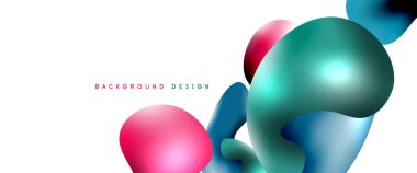 Kabarcıklar soyut arkaplan. Beyaz vektör şablonunda sıvı sıçramaları