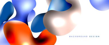 Kabarcıklar soyut arkaplan. Beyaz vektör şablonunda sıvı sıçramaları