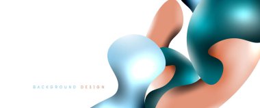 Kabarcıklar soyut arkaplan. Beyaz vektör şablonunda sıvı sıçramaları