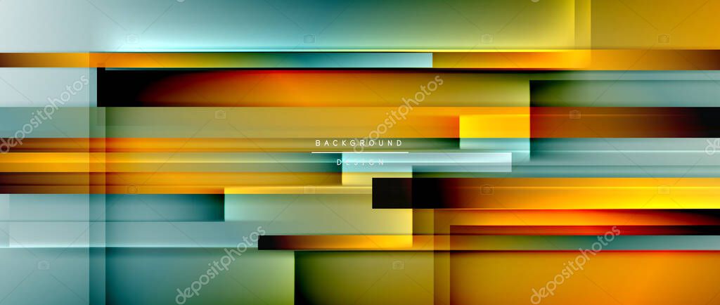 Dynamic lines on fluid color gradient. Trendy geometric abstract background for your text, logo or graphics