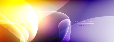 Vektör soyut arkaplan - sıvı kabarcıklar, gölgeler ve ışık efektleri ile sıvı gradyan şekiller. Metin için parlak tasarım şablonu