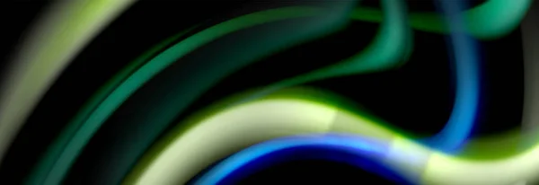 Movimiento dinámico fondo abstracto. Color rayas borrosas en negro. Cartel de líneas líquidas onduladas. Ilustración vectorial — Vector de stock