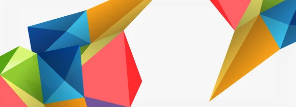 Milieux abstraits mosaïque 3d, conception géométrique basse forme poly — Image vectorielle
