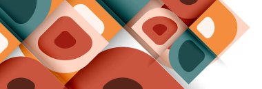 Soyut yuvarlak şekiller ve gölge efektleri tekrarlanan vektör modern geometrik arkaplan kümesi