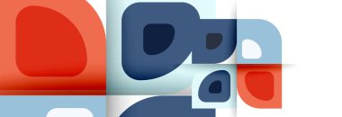 Soyut yuvarlak şekiller ve gölge efektleri tekrarlanan vektör modern geometrik arkaplan kümesi