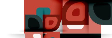 Soyut yuvarlak şekiller ve gölge efektleri tekrarlanan vektör modern geometrik arkaplan kümesi