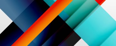 Gölge çizgileri, modern formlar, dikdörtgenler, kareler ve akışkan eğimlere sahip geometrik soyut arkaplanlar. Parlak renkli çizgiler serin arkaplanlar