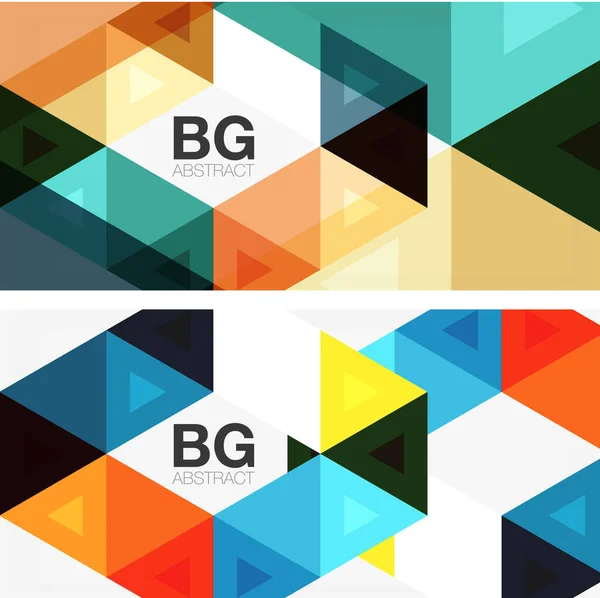 Conjunto de mosaico triángulo patrón fondos abstractos. Plantillas modernas para portadas, banners, volantes y carteles y otras plantillas — Vector de stock