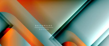 Çizgiler ve modern formlarla vektör geometrik arkaplan. Soyut yuvarlak şekiller, gölge ve ışık efektleri ile akışkan eğimli